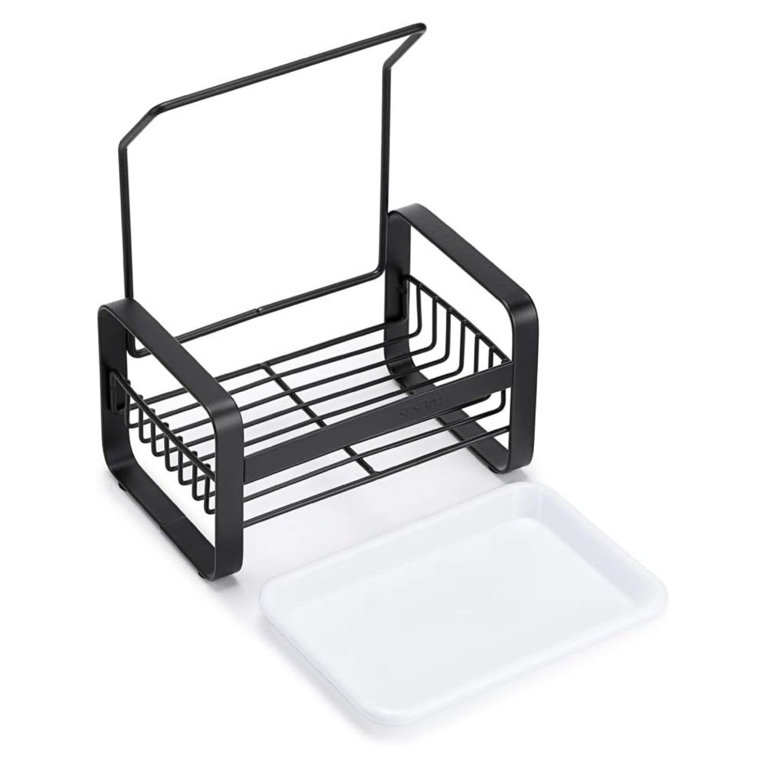 Top 3 Kitchen Sink Caddy Organiser with Drying Rack - Black