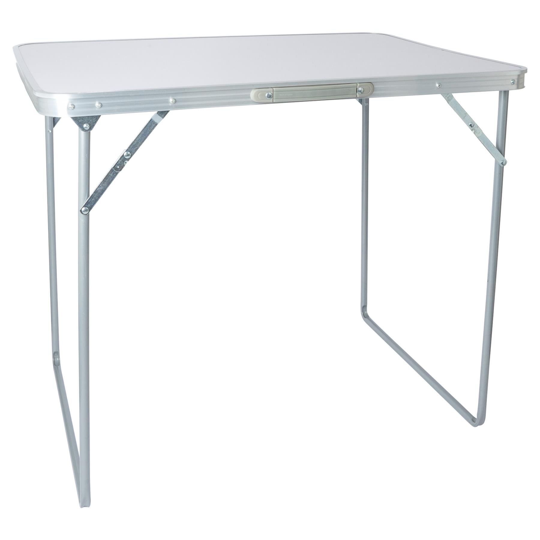Harbour Housewares Folding Metal Camping Table - 80cm x 60cm - White