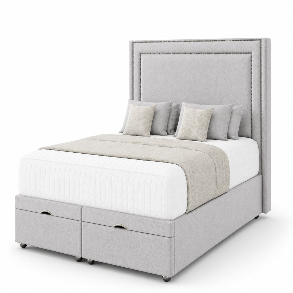Comfy Deluxe Rio 5ft King Size End Lift Ottoman Bed Set - Silver