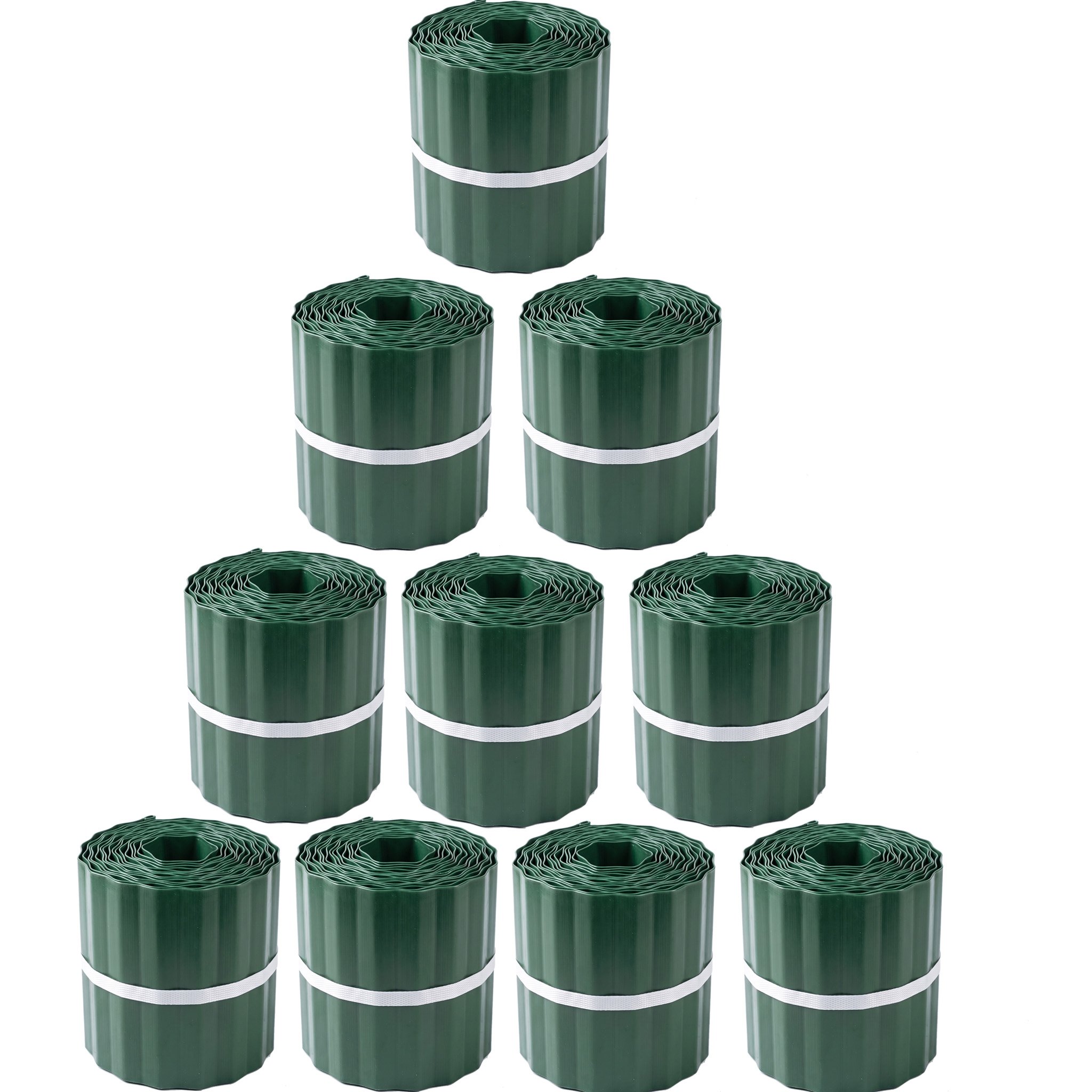 Primrose Green Coated Steel Corrugated Metal Lawn Edging Roll - 50m