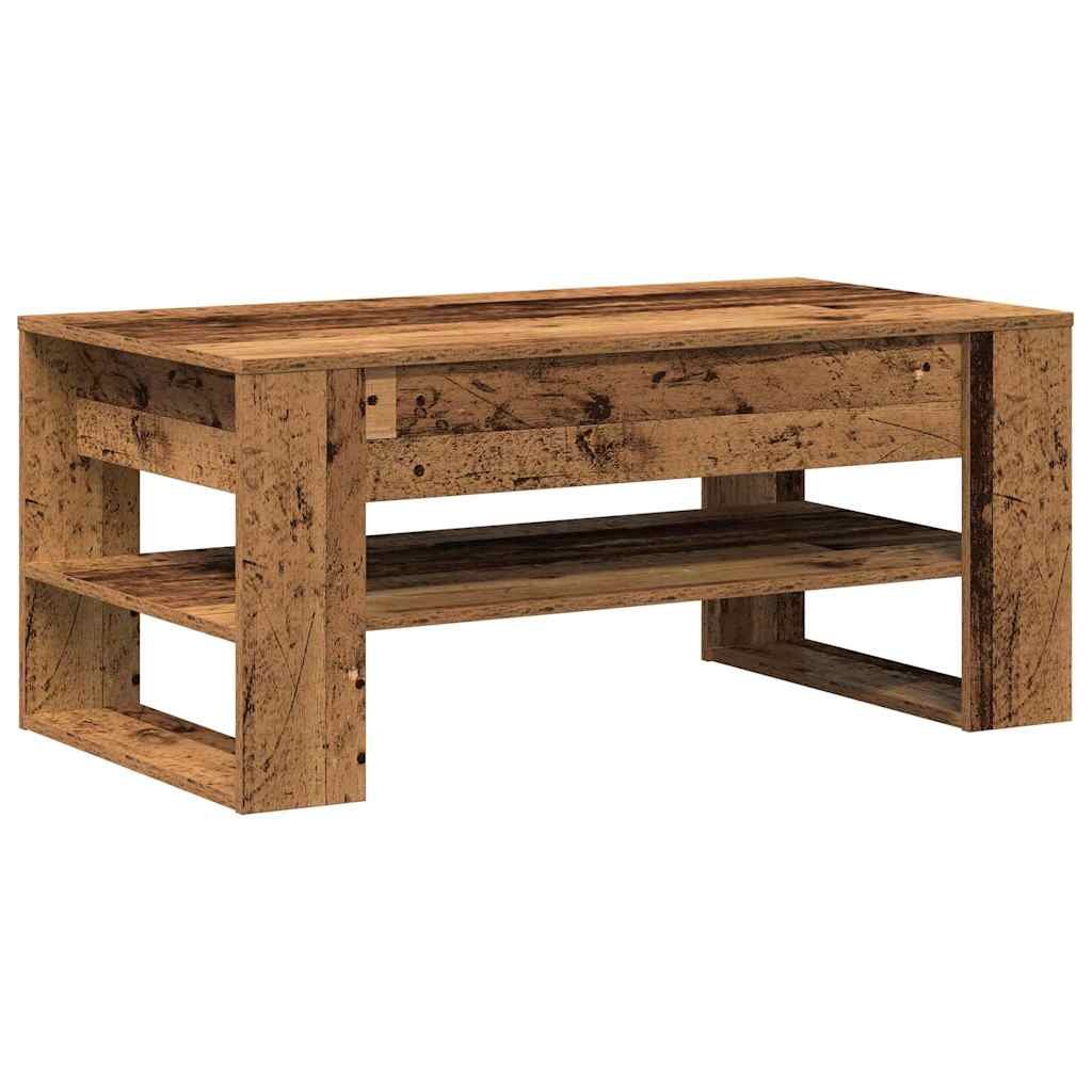 Walplus Engineered Wood Coffee Table - Dark Wood - 102 x 55 x 45 cm
