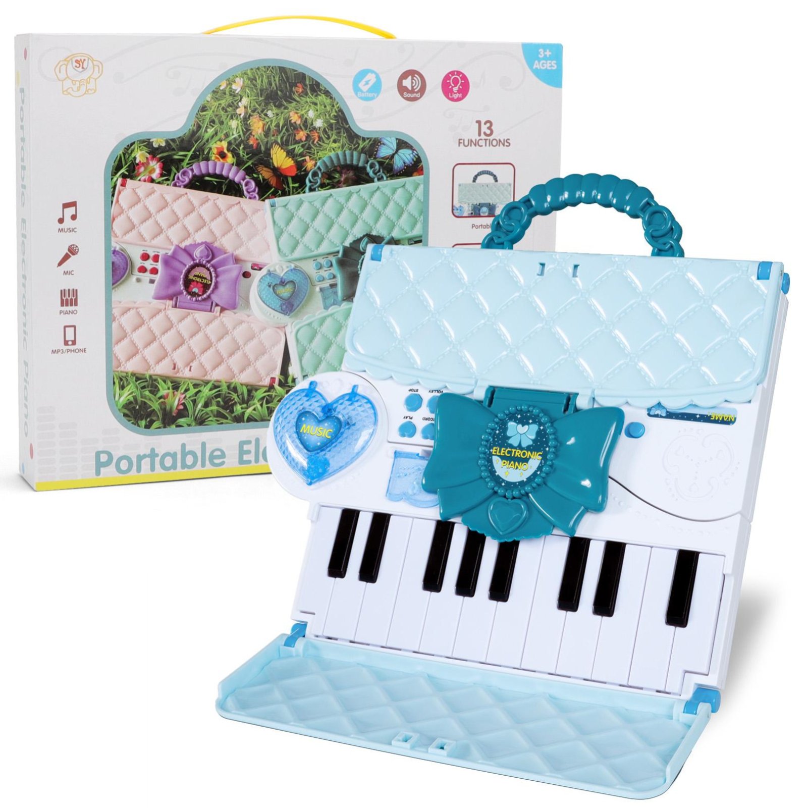 deAO Folding Piano Keyboard 40 Key Toy - Blue