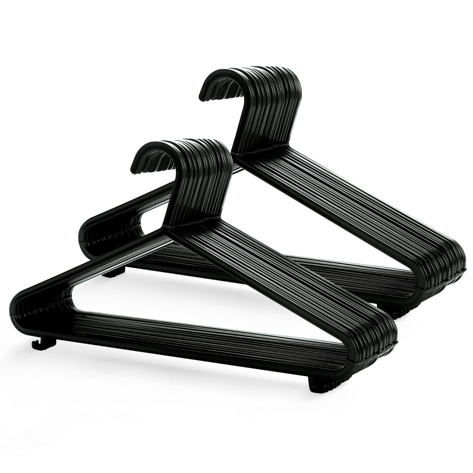 Keplin Black Adult Plastic Trouser Bar Coat Hangers - Pack of 50