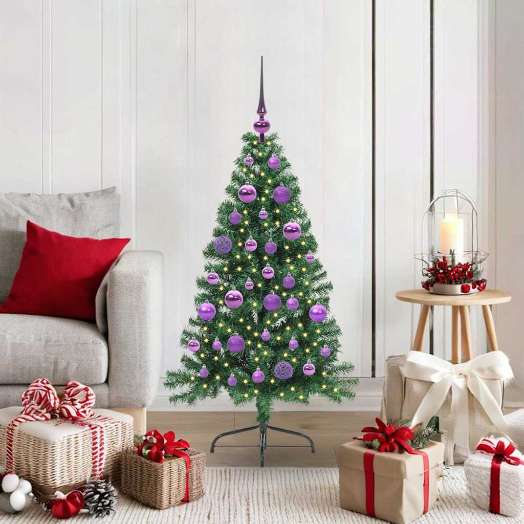 Walplus 150 LED Bulb Lights Pre-lit Artificial Christmas Tree - Green - 120 cm