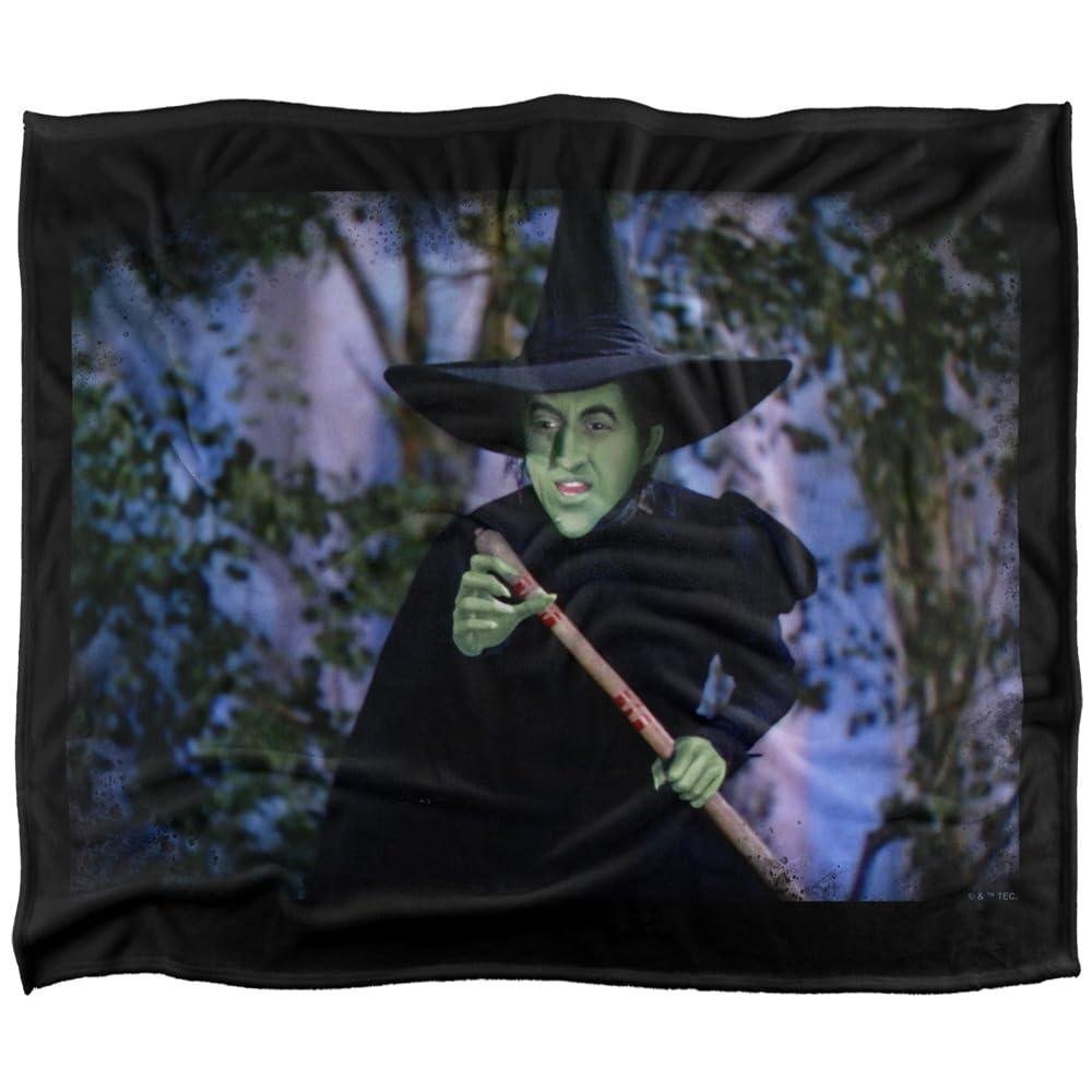 The Wizard Of Oz Wicked Witch Plotting Black Blanket - 152cm x 127cm