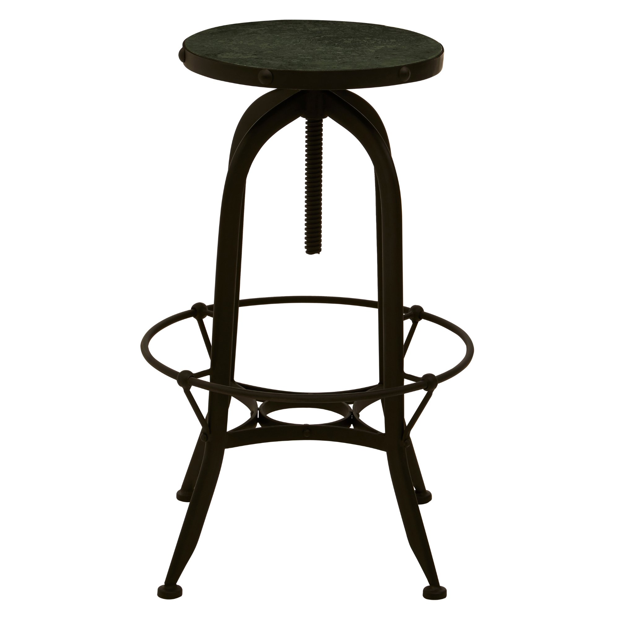 Orsina Vasco Adjustable Marble 3 Leg Bar Stool – Green & Black
