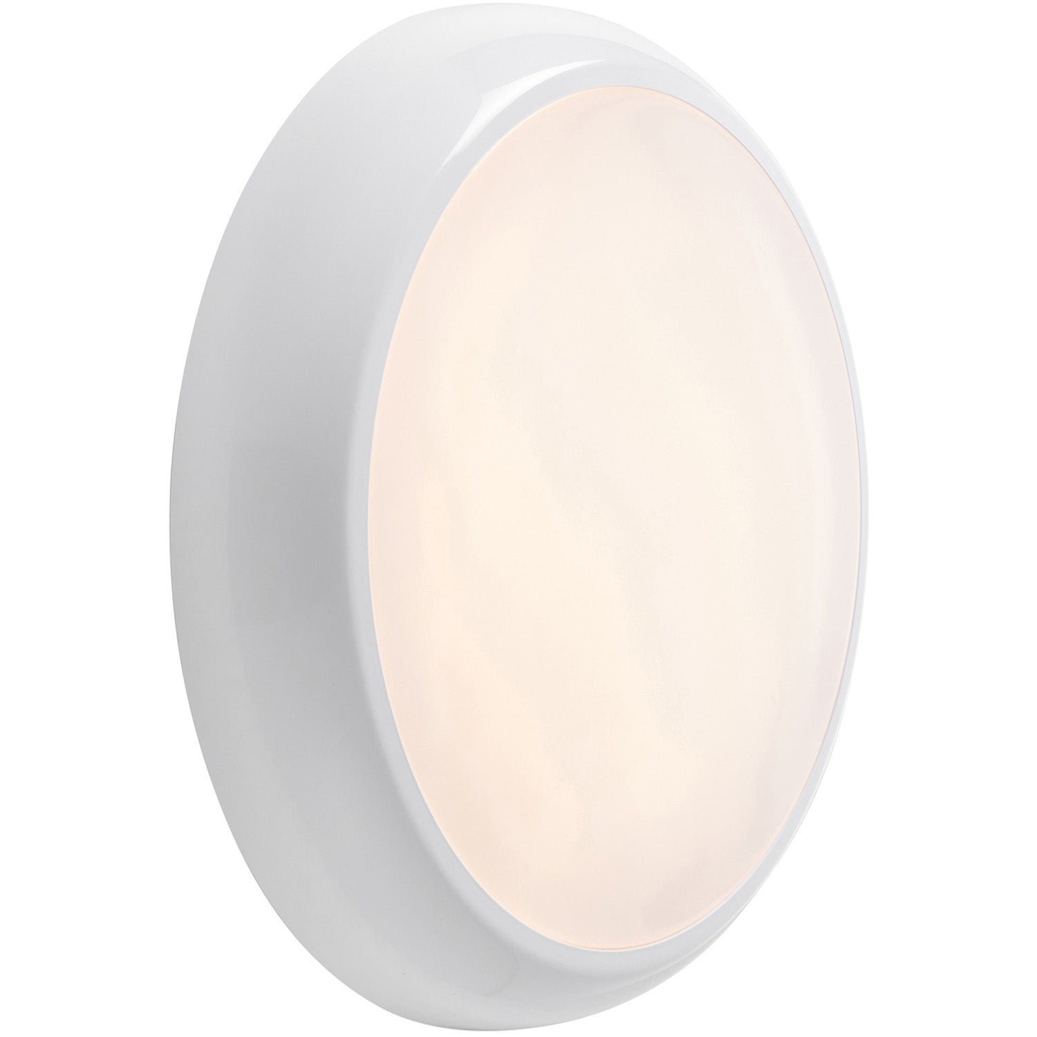 Loops Direct 31.6cm 18W Polycarbonate Bulkhead Light LED - Gloss White and Opal