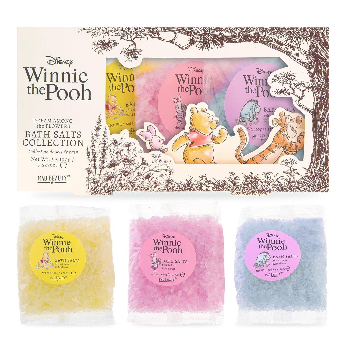 Mad Beauty Disney Winnie The Pooh Bath Salt Trio - Wildflower