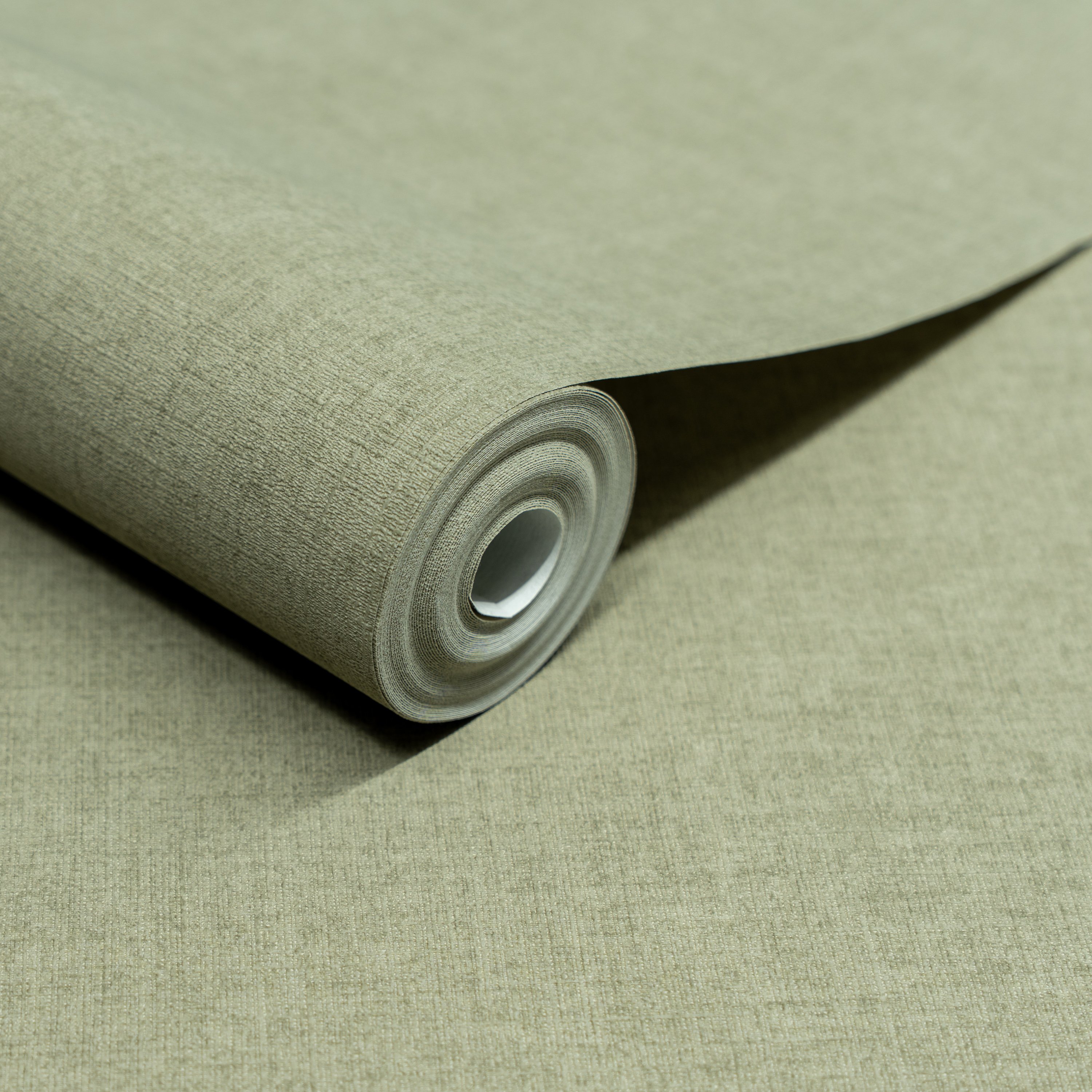 Grandeco Solena Brushed Check Weave Hessian Textured Wallpaper - Deep Sage