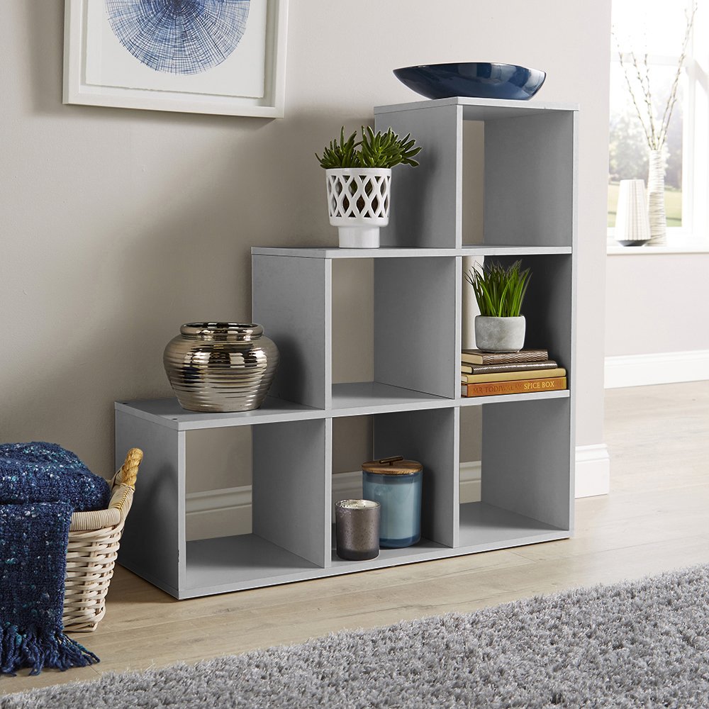 Home Source 6 Cube Step Storage Unit - Grey