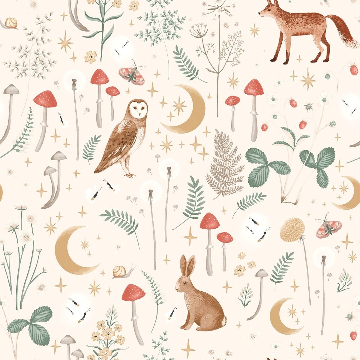 Muriva Catherine Lansfield Enchanted Twilight Wallpaper - Natural