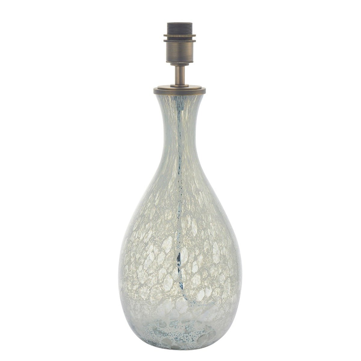Loops Direct Glass and Steel Table Lamp Base - White and Grey