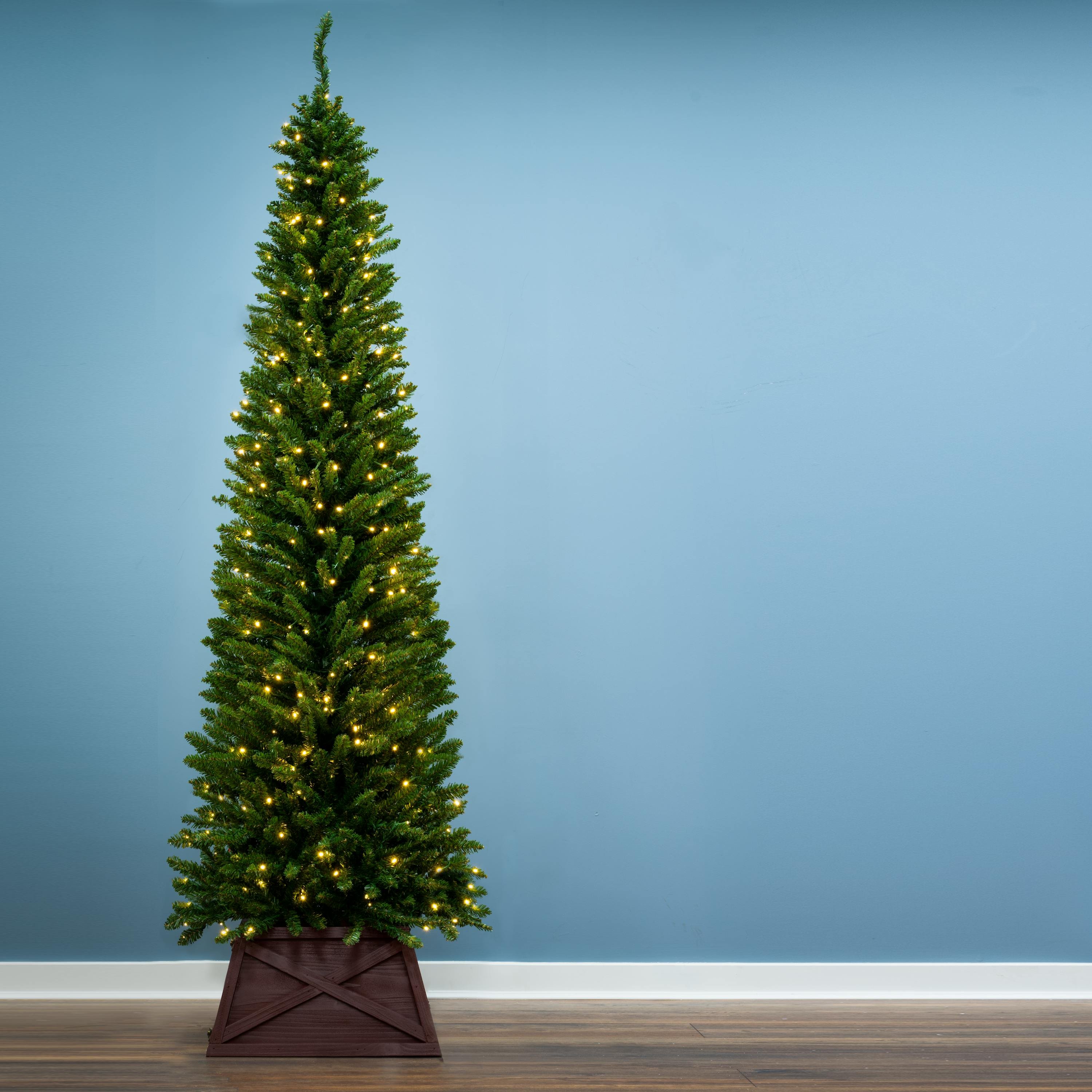Christmas Tree World 8ft Pre-Lit Green Italian Pencilimo Christmas Tree