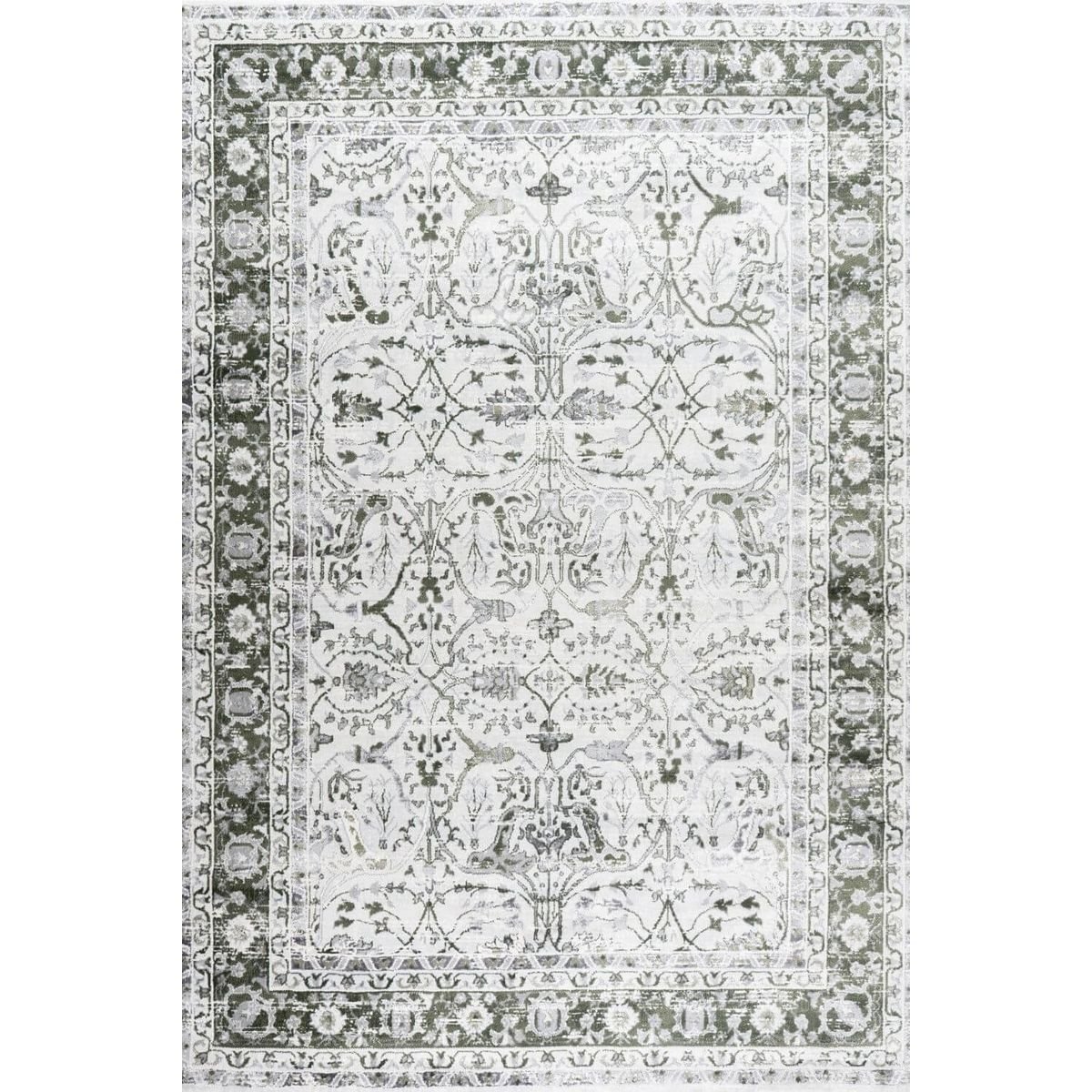 The Rugs Green Montana Floral Rug - 80 x 150cm