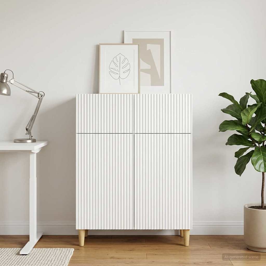 Walplus 1 Drawer Rectangular Sideboard 2 Door - White - 66 x 34.5 x 90 cm