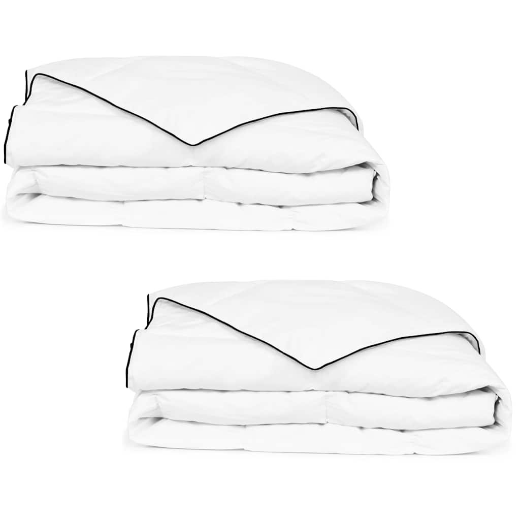 Walplus Pack of 2 Microfibre Winter Down Duvet - White - 140 x 200 cm
