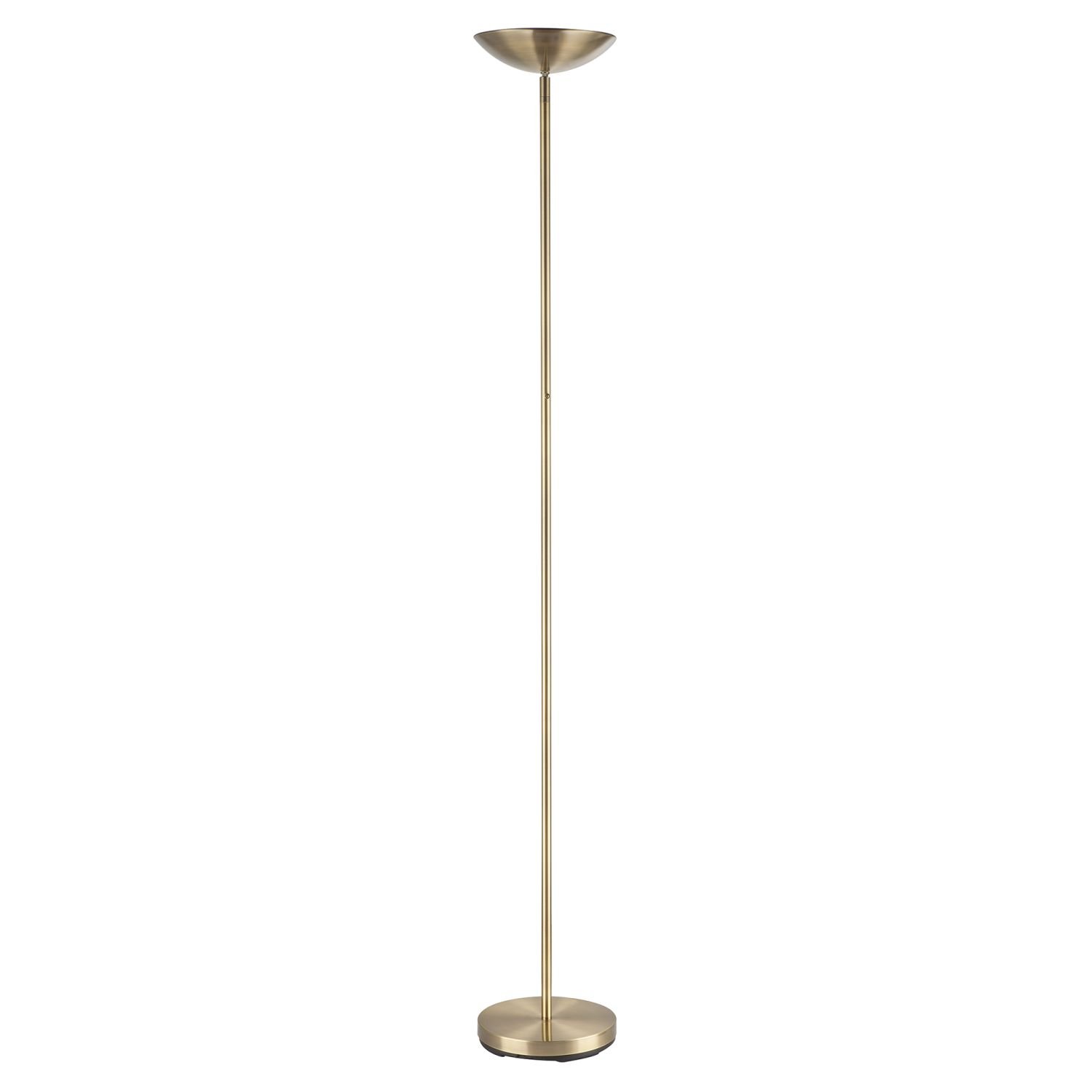 Happy Homewares in Antique Brass with Memory Dimmer Button Floor Lamp - 25cm