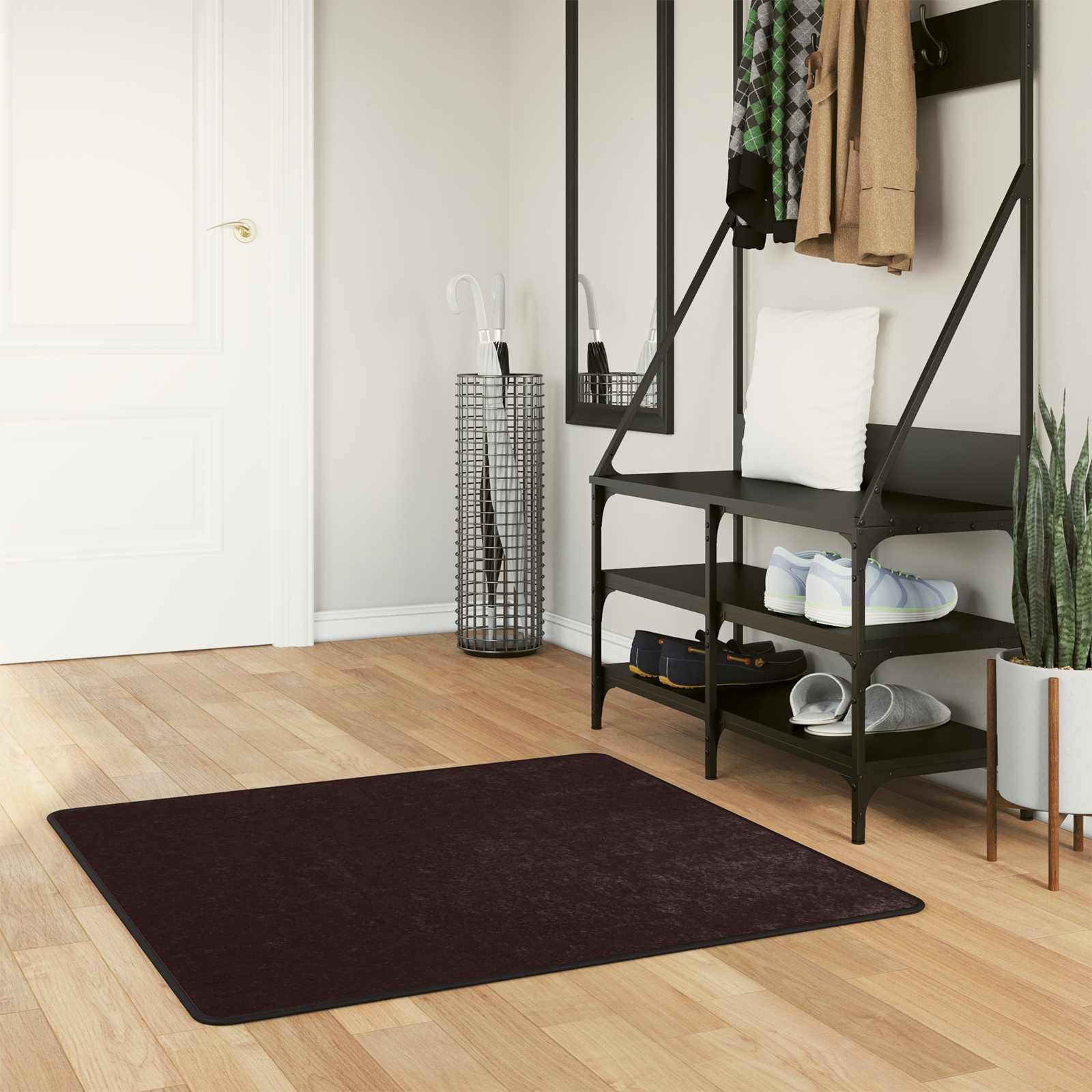 Walplus Marsa Polyester Rug Runner - Anthracite - 100 x 100 cm