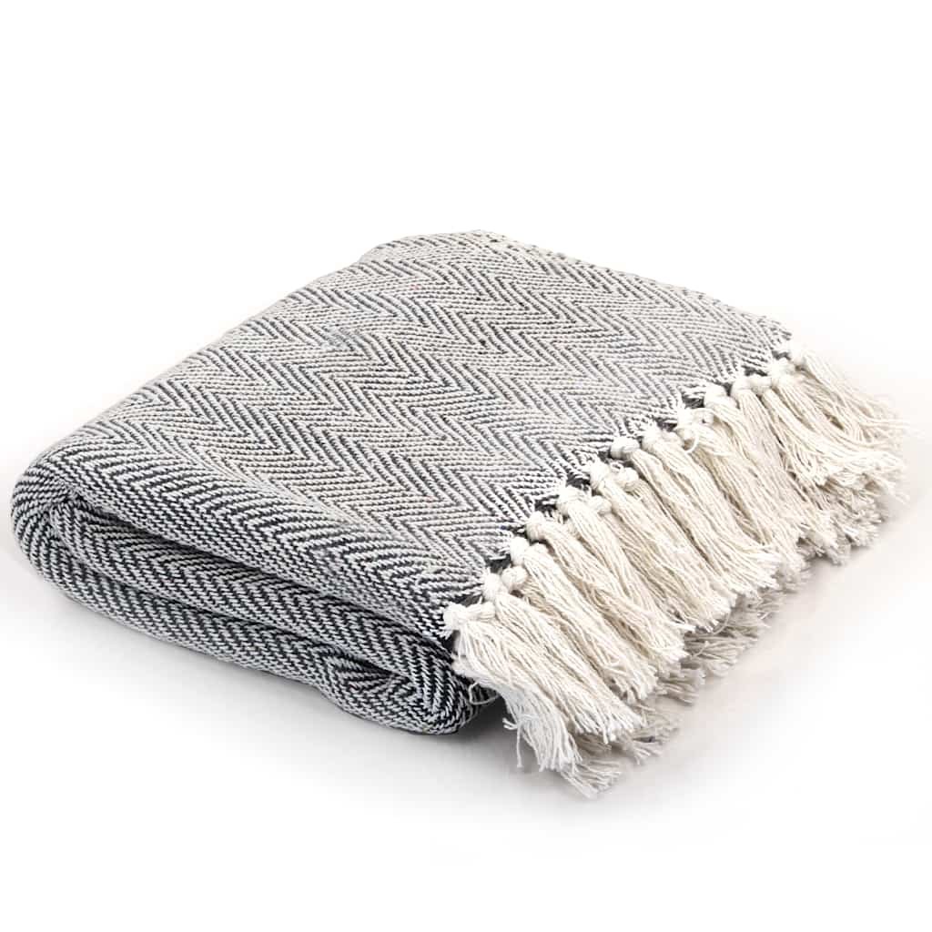 Walplus Cotton Throw Blanket - Navy Blue - 125 x 150 cm