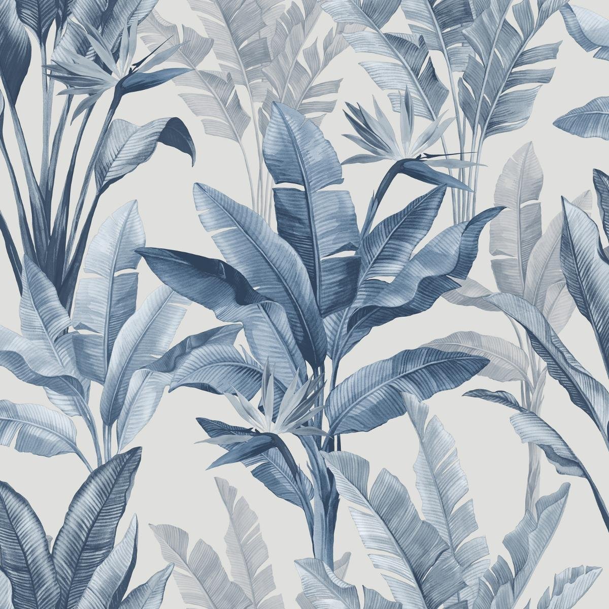 Rasch Akari Madagascar Leaf Wallpaper - Blue
