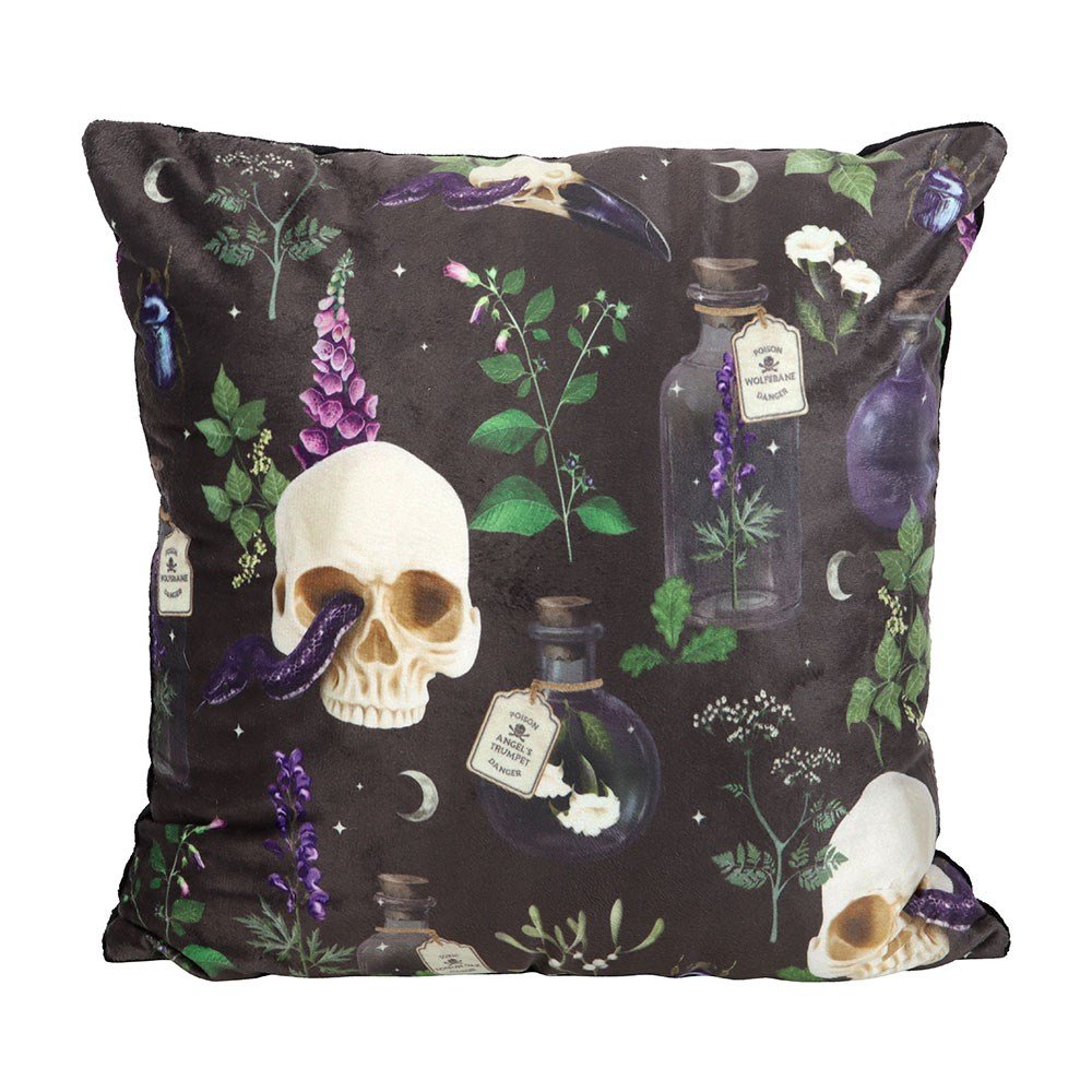 Something Different Square Venom & Vines Cushion - Black