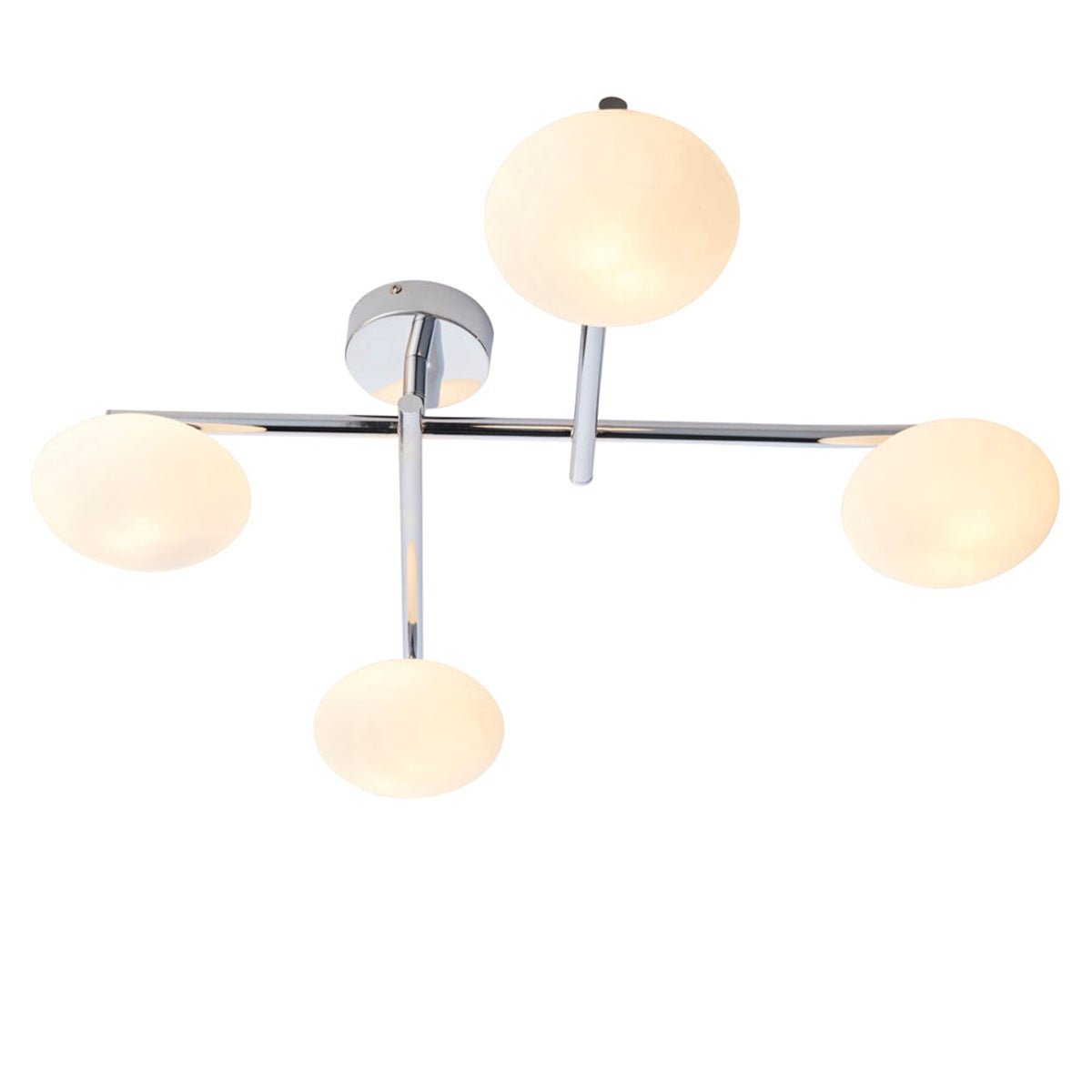 Loops Direct Chrome Plate Semi Flush Ceiling Light - Matt Opal