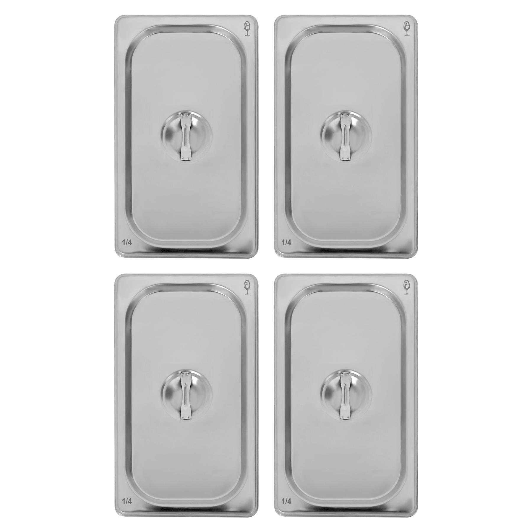 Argon Tableware Steel Gastronorm Container Lids 1/4 - Set of 4
