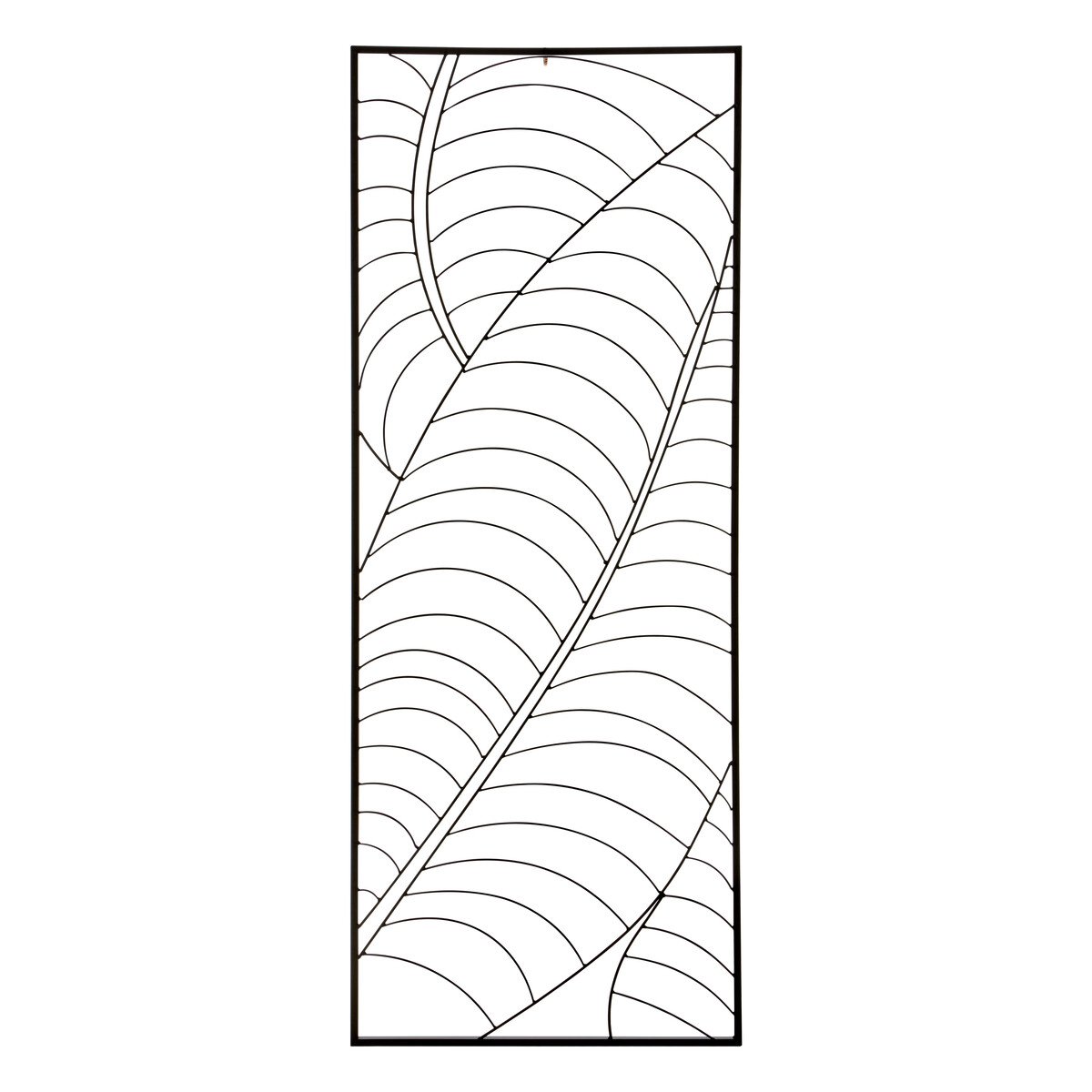Orsina Trento Small Metal Frame Leaf Design Wall Art - Black