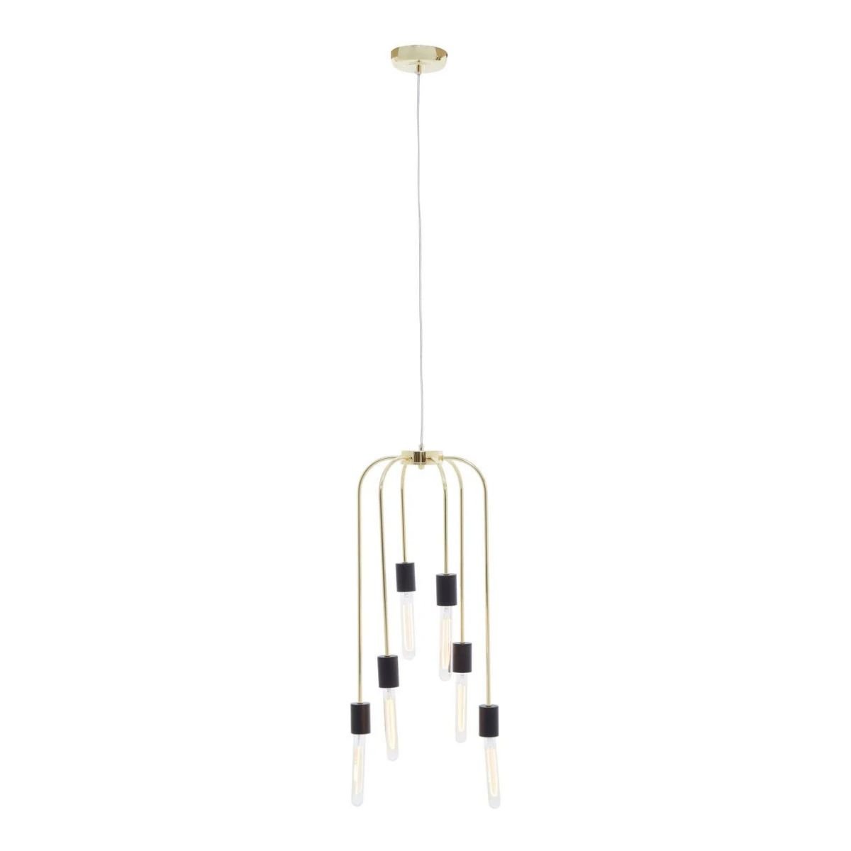 Orsina Lagona 6 Bulb E27 Pendant Light - Black And Gold