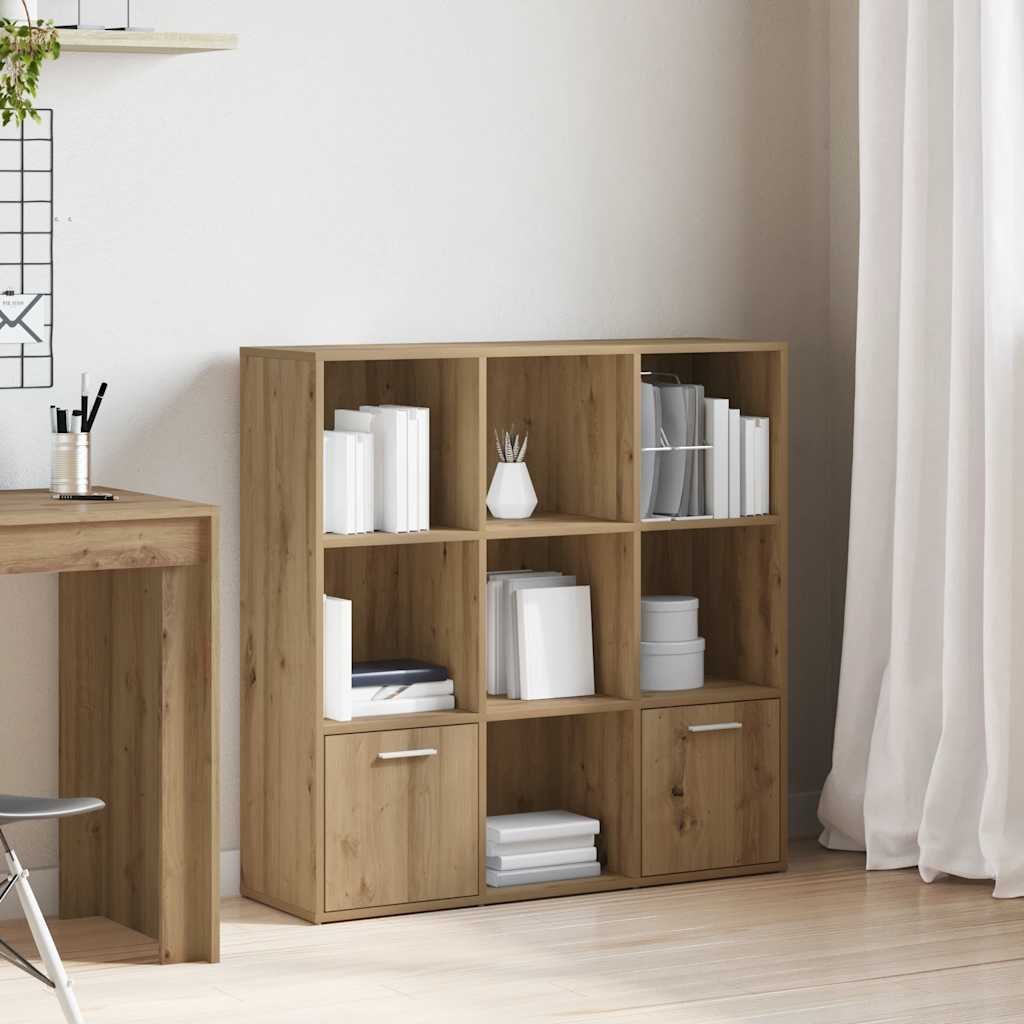 Walplus Engineered Wood Book Cabinet - Oak - 98 x 29 x 97.5 cm