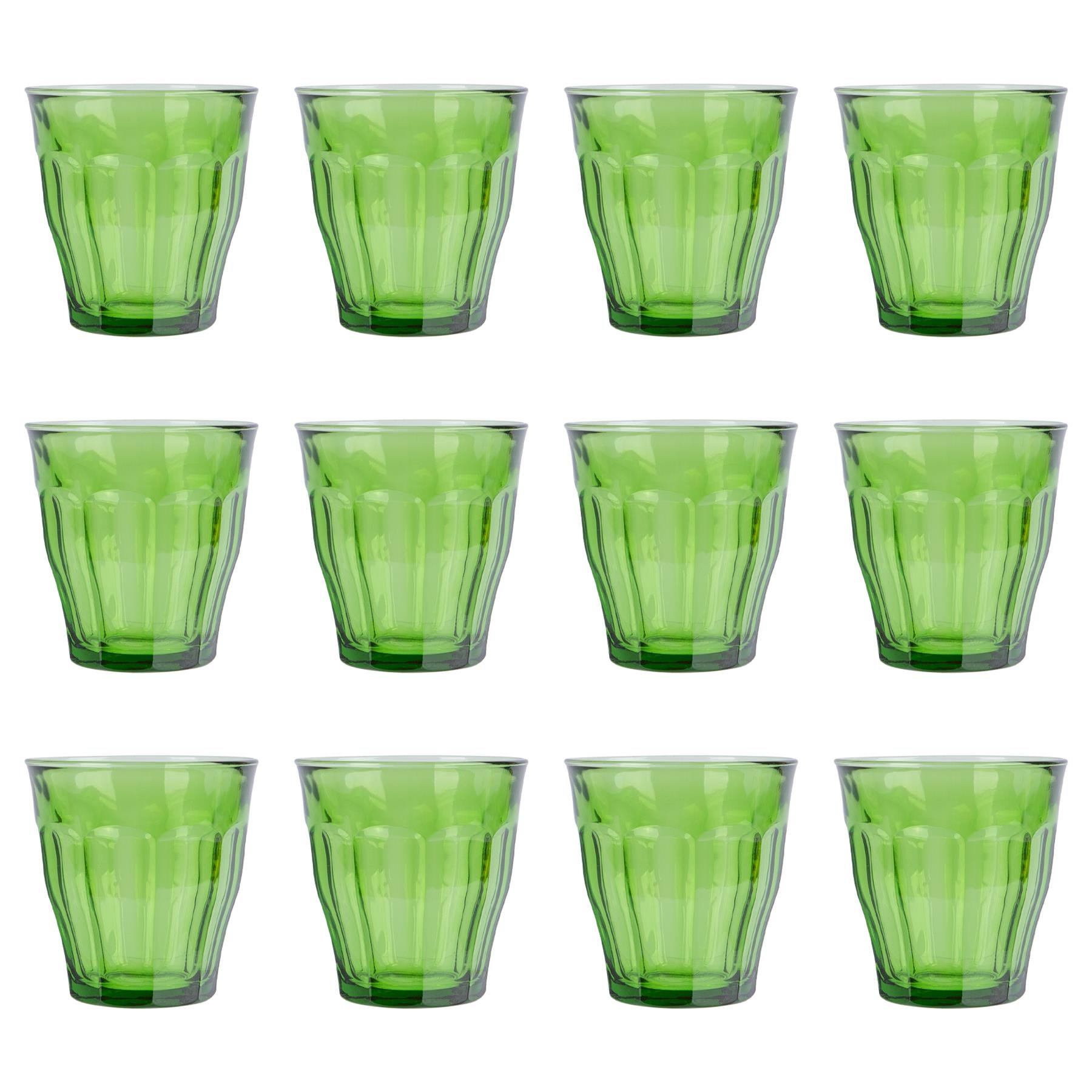Duralex Picardie 250ml Drinking Glass Tumblers Pack of 12 - Green