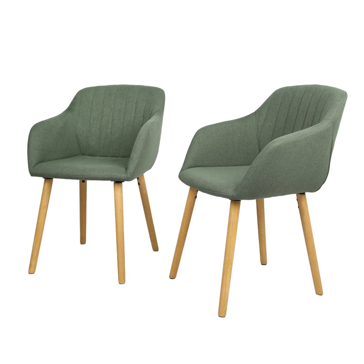 HomeGardenDirect Luciano Textured Linen Armchair Set of 2 - Green