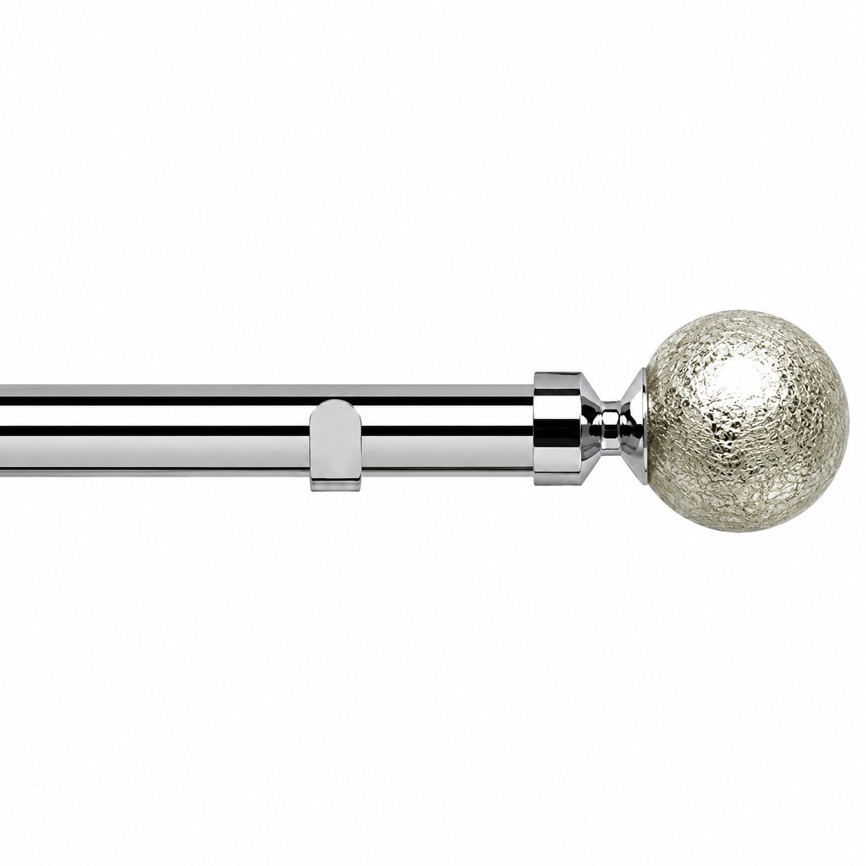 New Edge Blinds 28mm Chrome Empire Fixed Eyelet Curtain Pole - 340cm