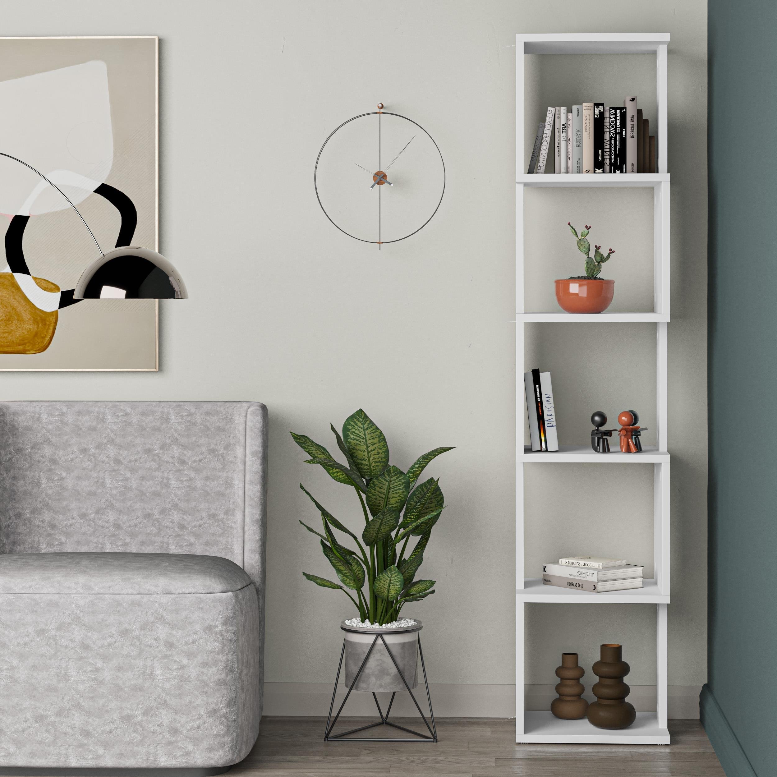 Decortie Piri Particleboard Bookcase - White