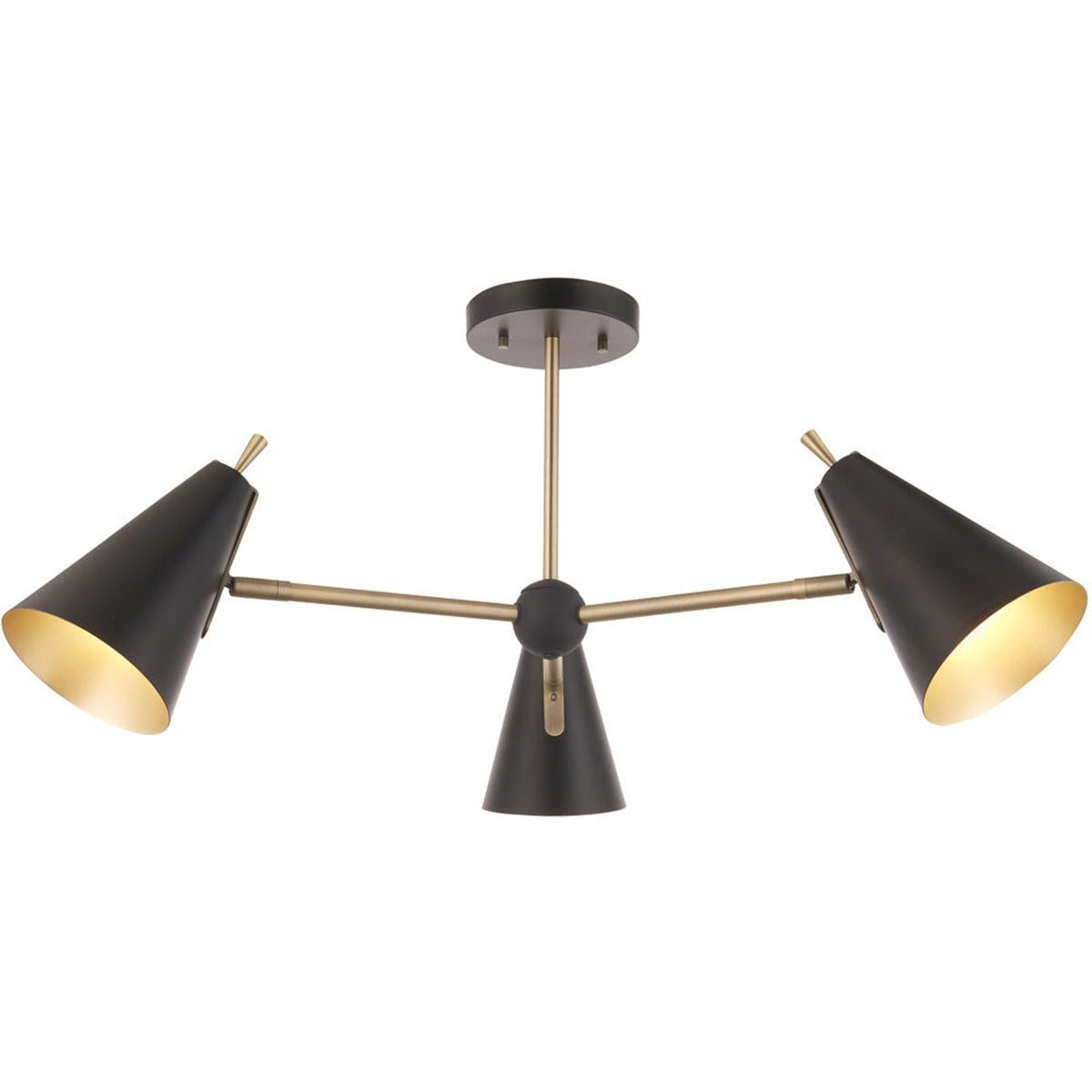 Loops Direct LED Steel Semi Flush Light - Matt Antique Brass