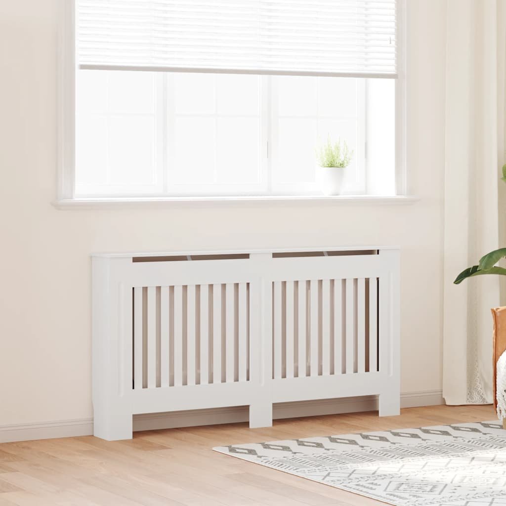 Walplus Engineered Wood Radiator Cover - White - 152 x 19 x 81.5 cm