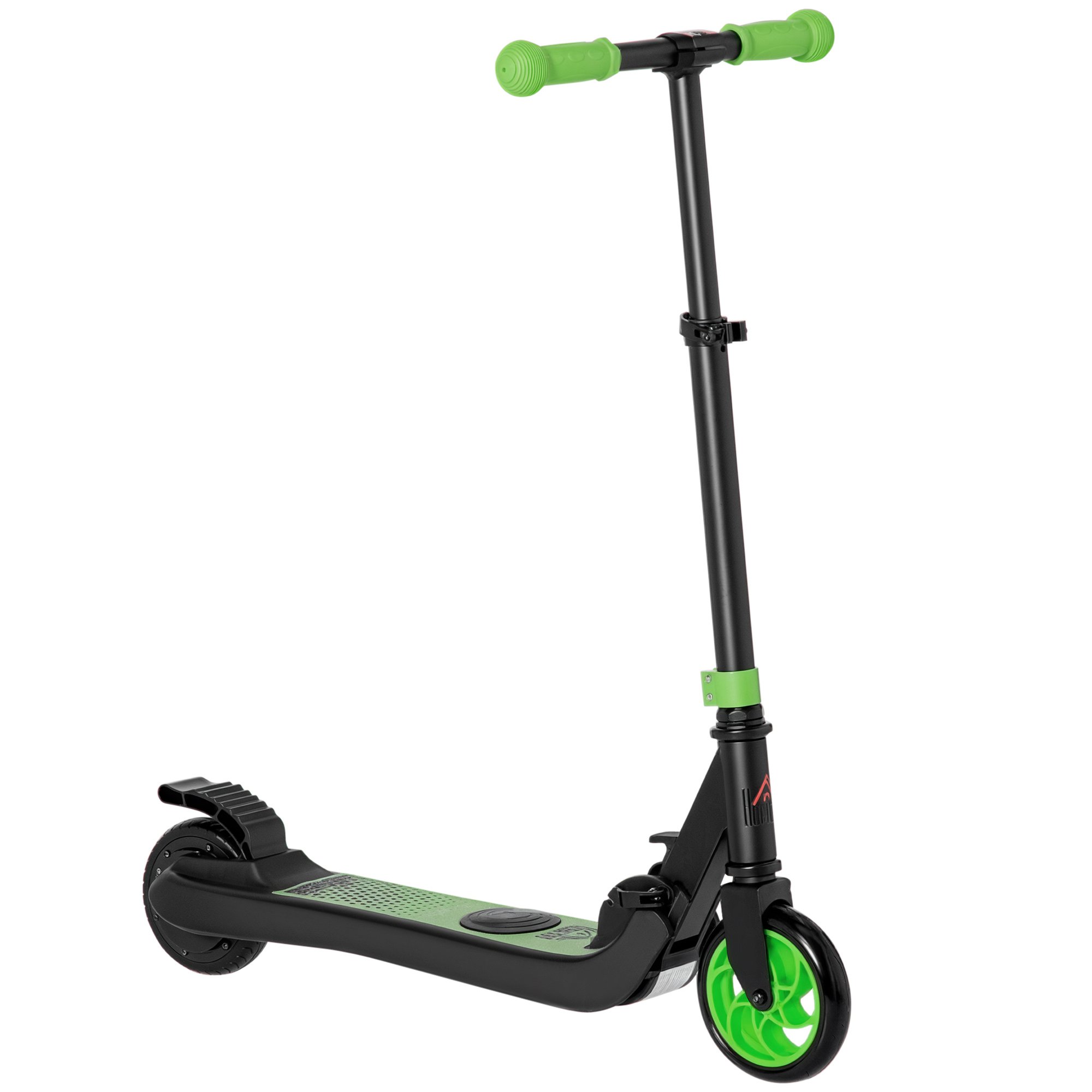 HOMCOM Age 6 Plus Foldable Adjustable Rear Brake Electric Scooter – Green