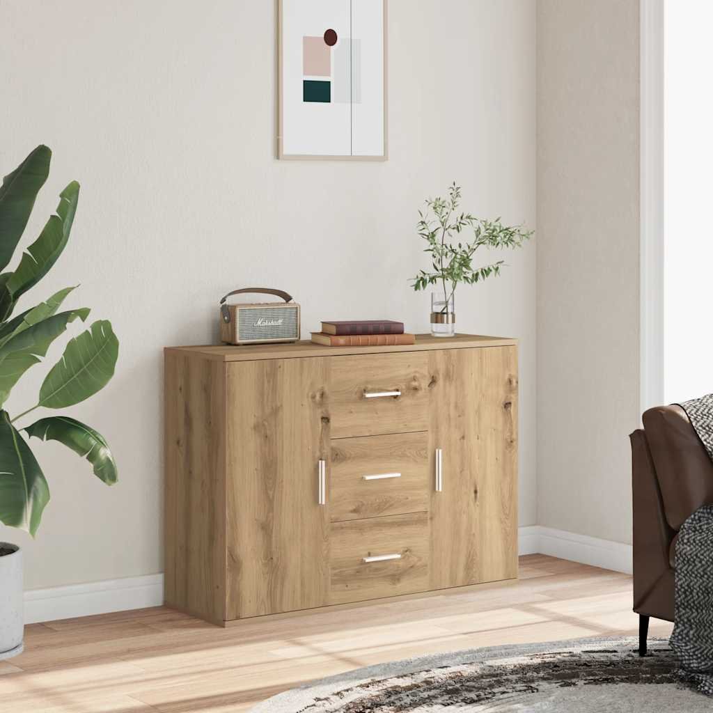 Walplus Engineered Wood Sideboard - Artisan Oak - 90 x 29.5 x 65 cm