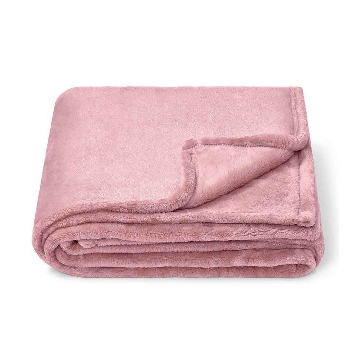 Brand Lab Fleece Blush Pink Blanket - 150cm x 120cm