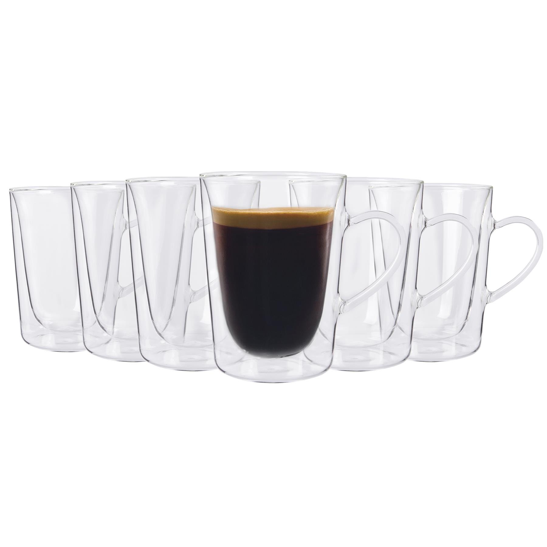 Rink Drink Double Walled Coffee Glasses - Pack of 6