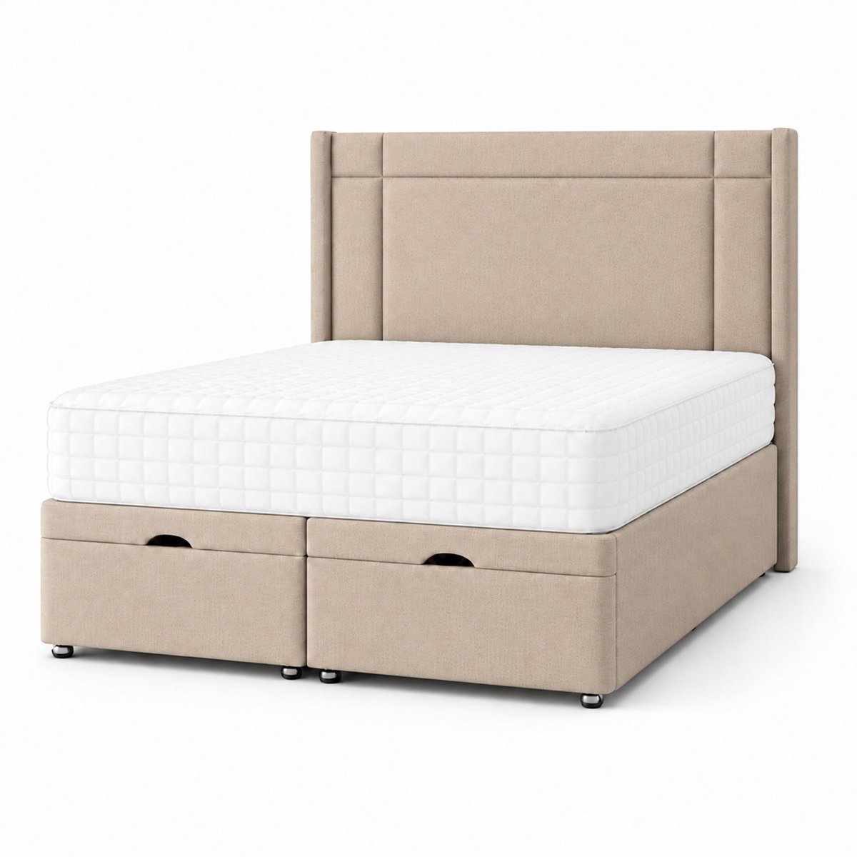 Comfy Deluxe Prince 6ft Super King Ottoman End Lift  Bed Set - Linen Beige