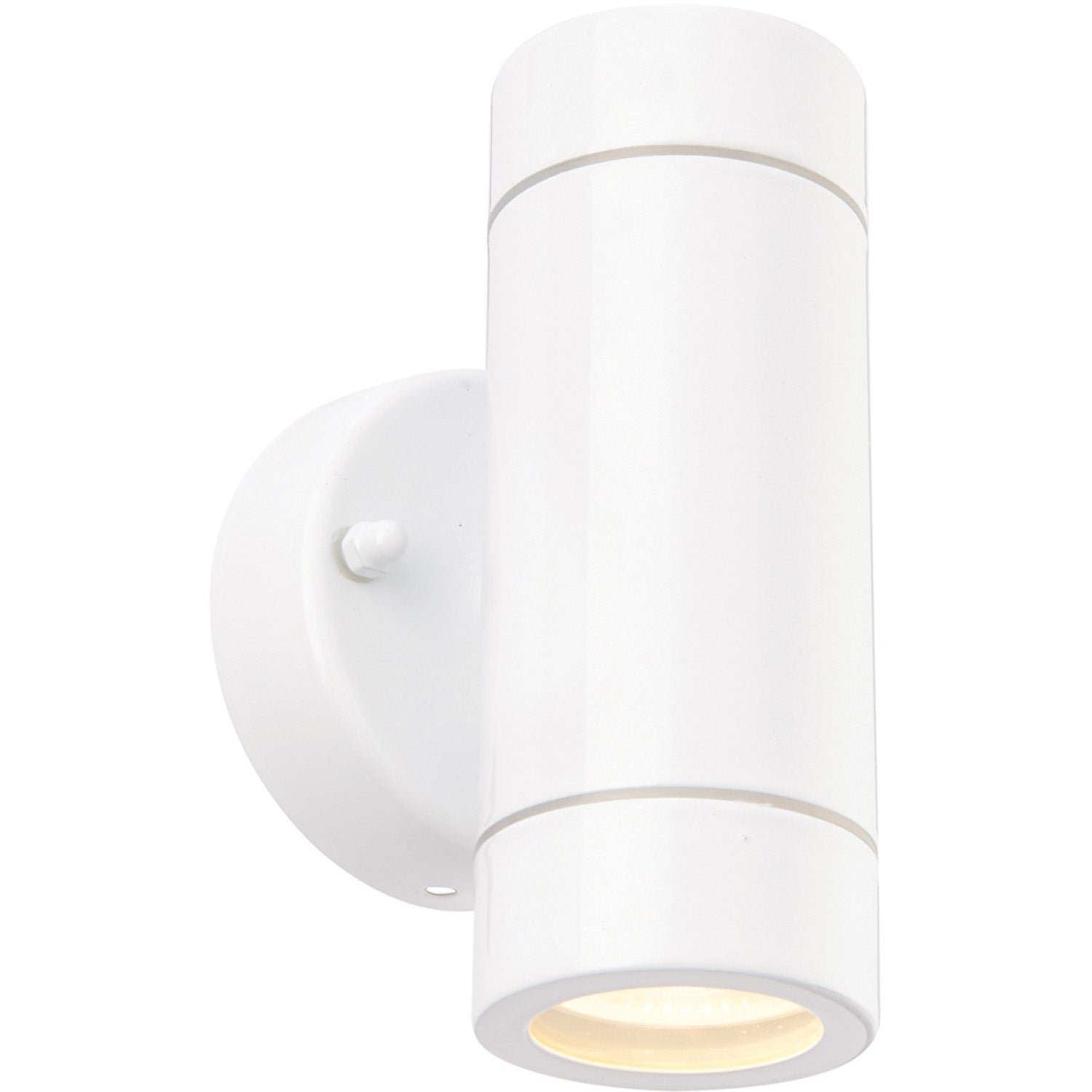 Loops Direct Stainless Steel LED Wall Lights - Gloss White and Clear Glass