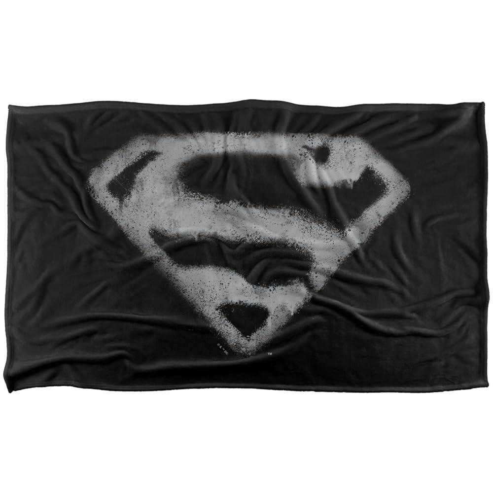 Superman 2010 Shield Soft Touch Black & Grey Blanket - 91cm x 147cm