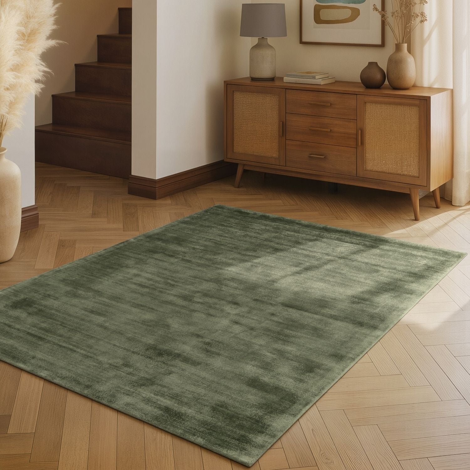 Hanse Home Green Vikosa Jane Plain Rug - 80 x 150cm