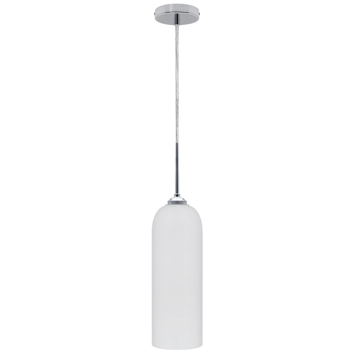 Energy Light Bulbs Tube Frosted Glass Ceiling Pendant Light IP44 - Chrome