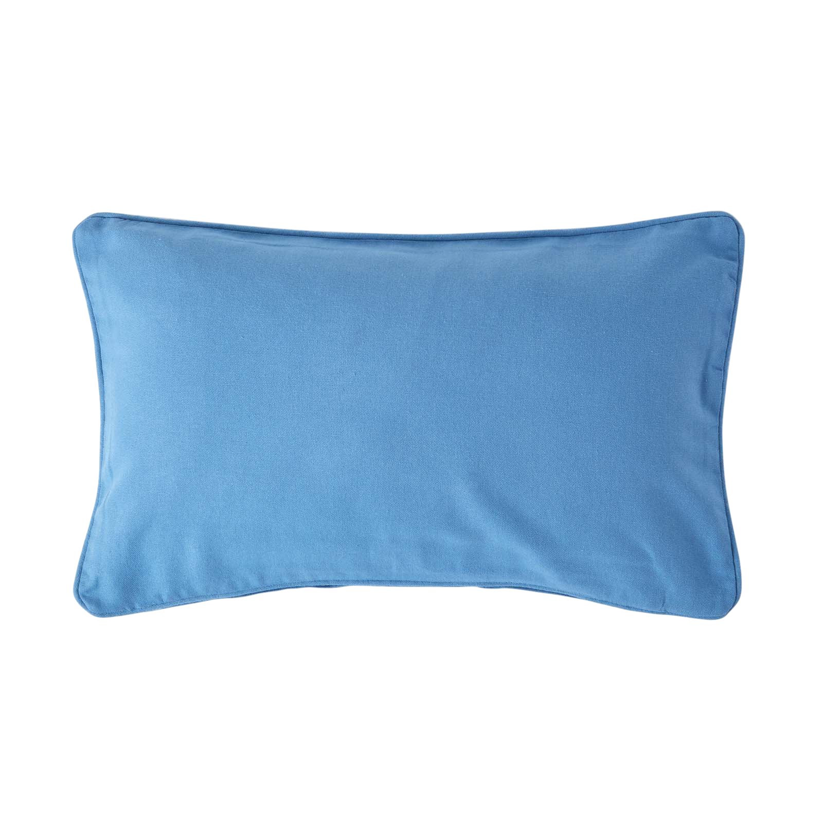Homescapes Air Force Blue Cotton Plain Rectangular Cushion Cover - 30 x 50 cm
