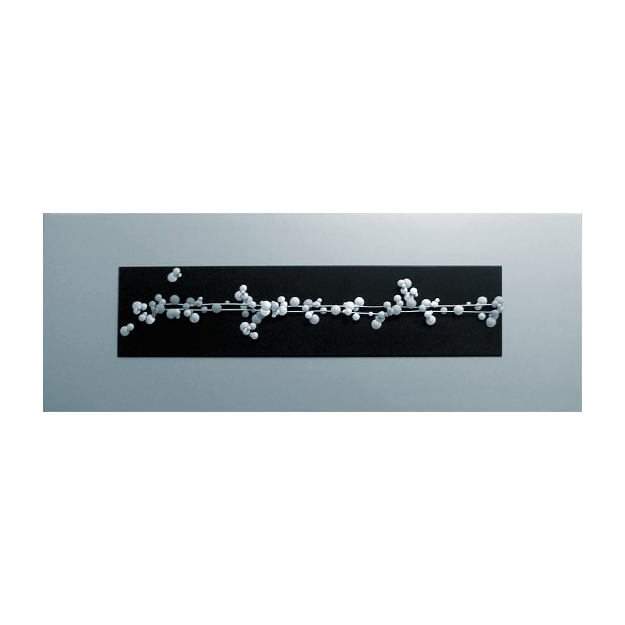 Orsina Raised Silver Beads Wall Art – Black and Silver
