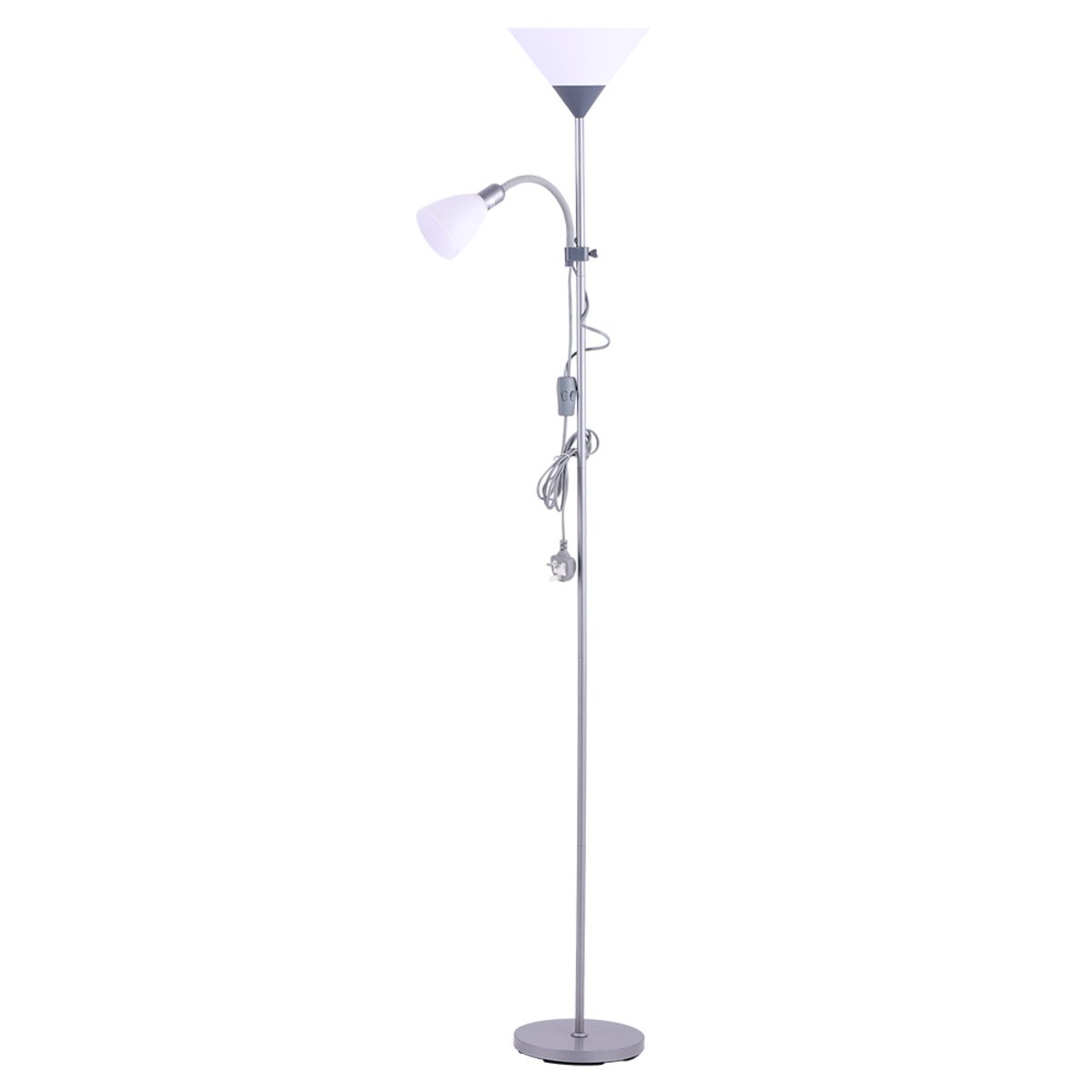 Living and Home Mother and Child Floor Lamp - Silver Grey