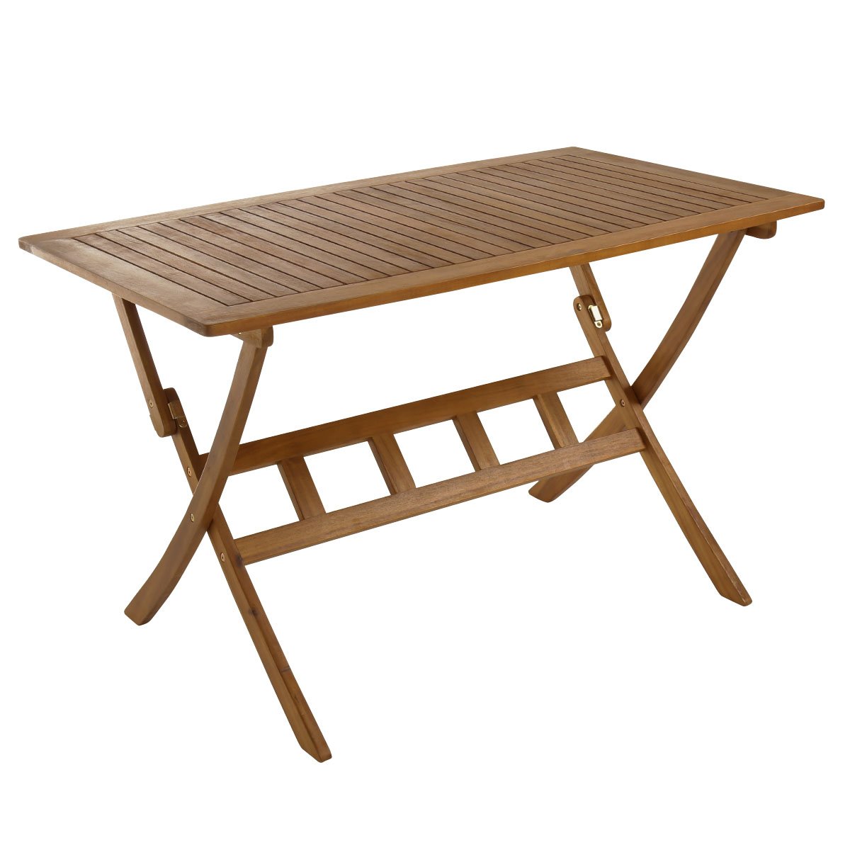 Charles Bentley Acacia Hardwood Rectangular Folding Table - Brown
