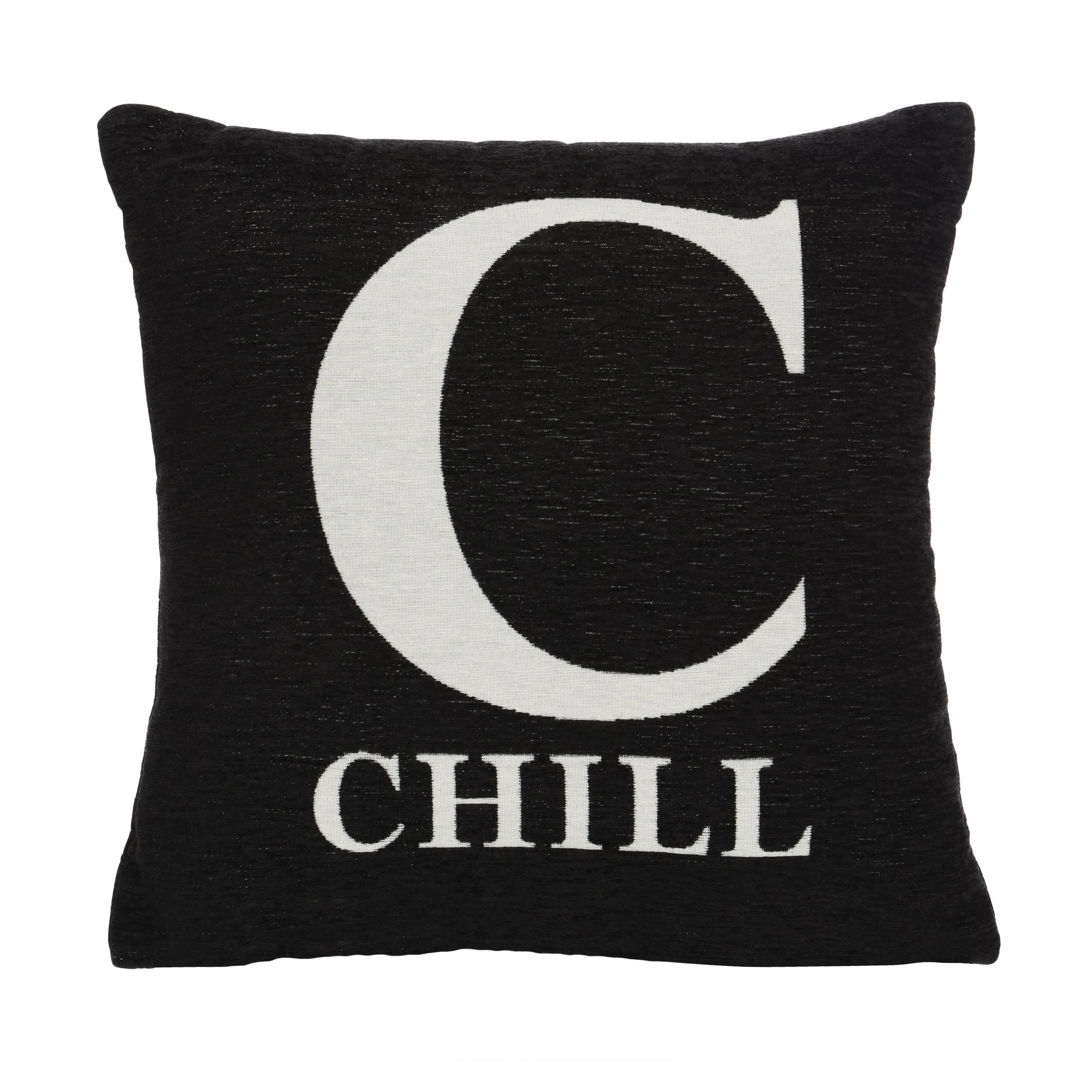 Orsina Words Chill Square Cushion – Black